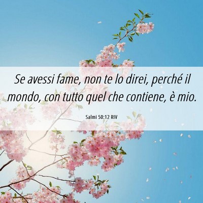 Picture 06 - Salmi 50:12 RIV - Se avessi fame, non te lo direi, perché il - Bible Verse Picture