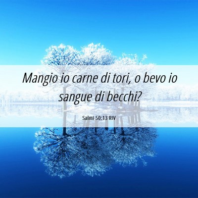 Picture 06 - Salmi 50:13 RIV - Mangio io carne di tori, o bevo io sangue di - Bible Verse Picture