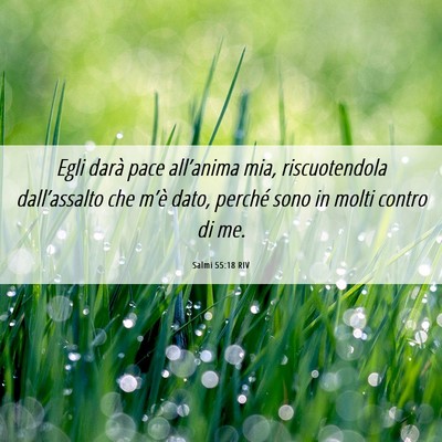 Picture 06 - Salmi 55:18 RIV - Egli darà pace all’anima mia, riscuotendola - Bible Verse Picture