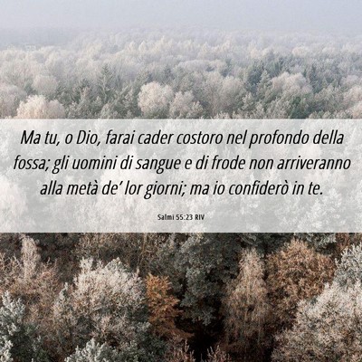 Picture 06 - Salmi 55:23 RIV - Ma tu, o Dio, farai cader costoro nel profondo - Bible Verse Picture