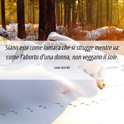 Picture 06 - Salmi 58:8 RIV - Siano essi come lumaca che si strugge mentre va: - Bible Verse Picture