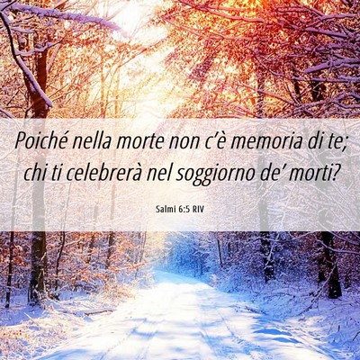 Picture 06 - Salmi 6:5 RIV - Poiché nella morte non c’è memoria di te; chi - Bible Verse Picture