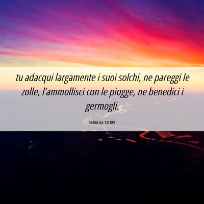 Picture 06 - Salmi 65:10 RIV - tu adacqui largamente i suoi solchi, ne pareggi - Bible Verse Picture