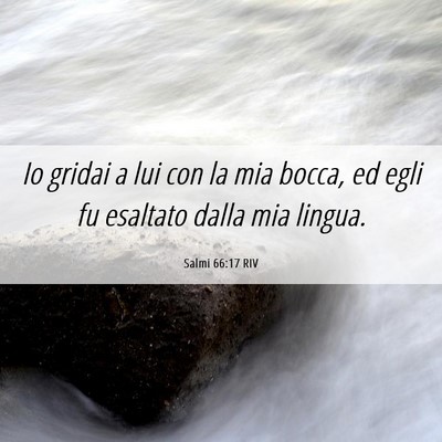 Picture 06 - Salmi 66:17 RIV - Io gridai a lui con la mia bocca, ed egli fu - Bible Verse Picture