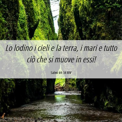 Picture 06 - Salmi 69:34 RIV - Lo lodino i cieli e la terra, i mari e tutto ciò - Bible Verse Picture