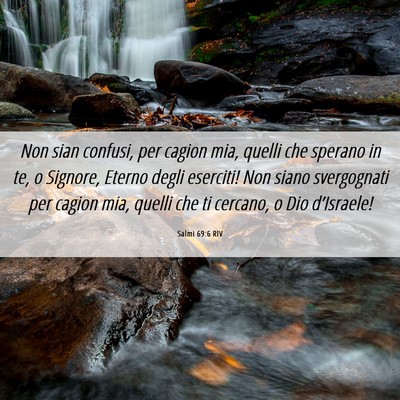 Picture 06 - Salmi 69:6 RIV - Non sian confusi, per cagion mia, quelli che - Bible Verse Picture