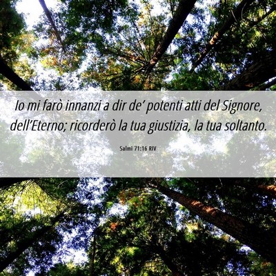 Picture 06 - Salmi 71:16 RIV - Io mi farò innanzi a dir de’ potenti atti del - Bible Verse Picture