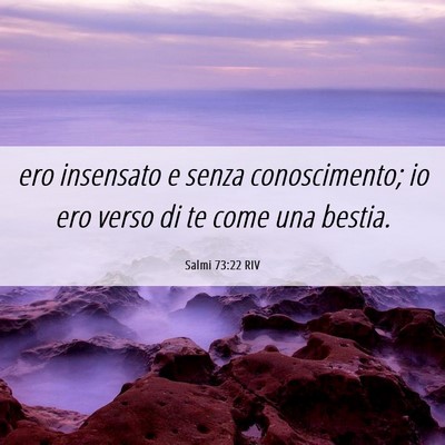 Picture 06 - Salmi 73:22 RIV - ero insensato e senza conoscimento; io ero verso - Bible Verse Picture