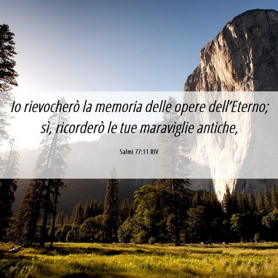 Picture 06 - Salmi 77:11 RIV - Io rievocherò la memoria delle opere - Bible Verse Picture
