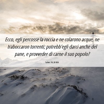 Picture 06 - Salmi 78:20 RIV - Ecco, egli percosse la roccia e ne colarono - Bible Verse Picture