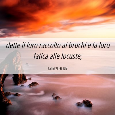 Picture 06 - Salmi 78:46 RIV - dette il loro raccolto ai bruchi e la loro fatica - Bible Verse Picture