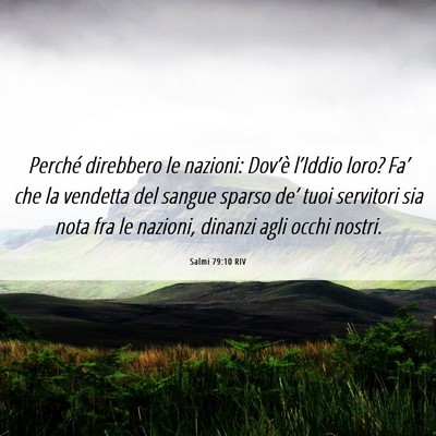 Picture 06 - Salmi 79:10 RIV - Perché direbbero le nazioni: Dov’è l’Iddio - Bible Verse Picture
