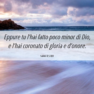 Picture 06 - Salmi 8:5 RIV - Eppure tu l’hai fatto poco minor di Dio, e - Bible Verse Picture