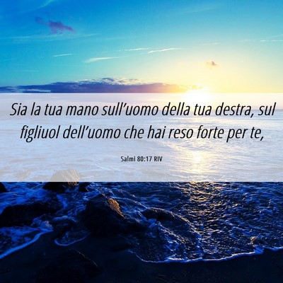 Picture 06 - Salmi 80:17 RIV - Sia la tua mano sull’uomo della tua destra, sul - Bible Verse Picture