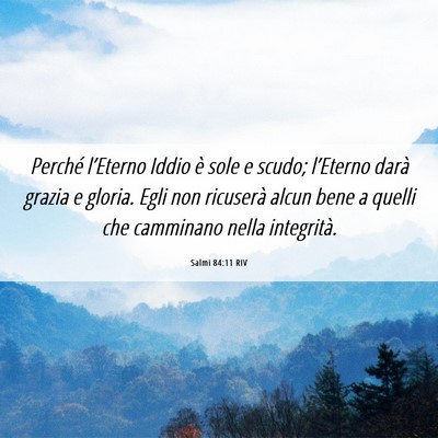 Picture 06 - Salmi 84:11 RIV - Perché l’Eterno Iddio è sole e scudo; - Bible Verse Picture