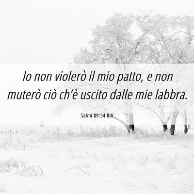 Picture 06 - Salmi 89:34 RIV - Io non violerò il mio patto, e non muterò ciò - Bible Verse Picture