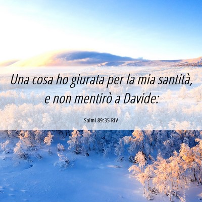 Picture 06 - Salmi 89:35 RIV - Una cosa ho giurata per la mia santità, e non - Bible Verse Picture