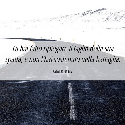 Picture 06 - Salmi 89:43 RIV - Tu hai fatto ripiegare il taglio della sua spada, - Bible Verse Picture
