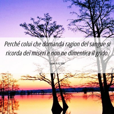Picture 06 - Salmi 9:12 RIV - Perché colui che domanda ragion del sangue si - Bible Verse Picture