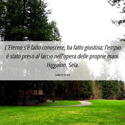 Picture 06 - Salmi 9:16 RIV - L’Eterno s’è fatto conoscere, ha fatto - Bible Verse Picture