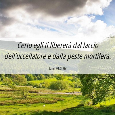 Picture 06 - Salmi 91:3 RIV - Certo egli ti libererà dal laccio - Bible Verse Picture