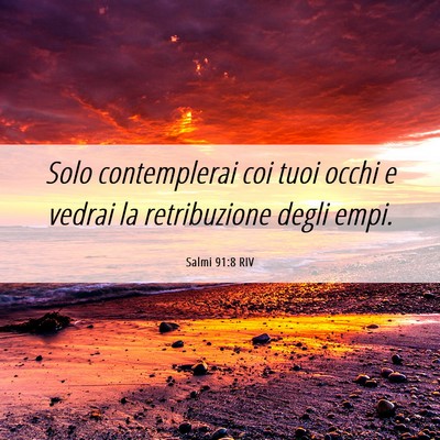 Picture 06 - Salmi 91:8 RIV - Solo contemplerai coi tuoi occhi e vedrai la - Bible Verse Picture