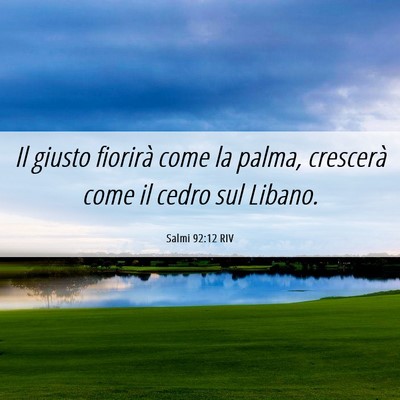 Picture 06 - Salmi 92:12 RIV - Il giusto fiorirà come la palma, crescerà come - Bible Verse Picture