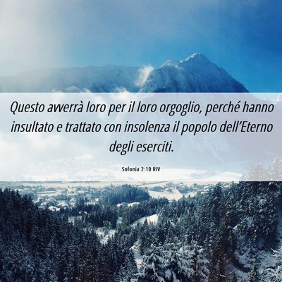 Picture 06 - Sofonia 2:10 RIV - Questo avverrà loro per il loro orgoglio, - Bible Verse Picture