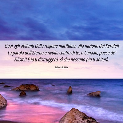 Picture 06 - Sofonia 2:5 RIV - Guai agli abitanti della regione marittima, alla - Bible Verse Picture
