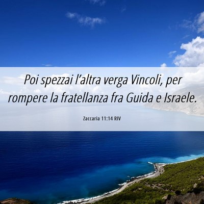 Picture 06 - Zaccaria 11:14 RIV - Poi spezzai l’altra verga Vincoli, per rompere - Bible Verse Picture