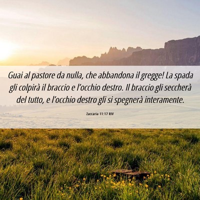 Picture 06 - Zaccaria 11:17 RIV - Guai al pastore da nulla, che abbandona il - Bible Verse Picture