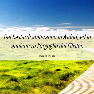 Picture 06 - Zaccaria 9:6 RIV - Dei bastardi abiteranno in Asdod, ed io - Bible Verse Picture