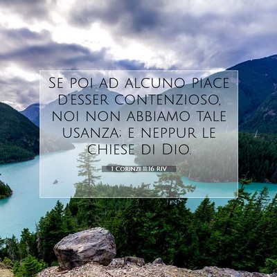 Picture 07 - 1 Corinzi 11:16 RIV - Se poi ad alcuno piace d’esser contenzioso, noi - Bible Verse Picture