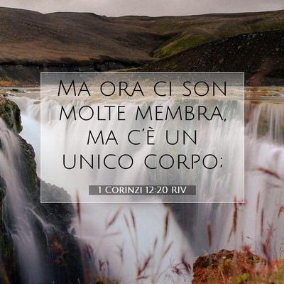 Picture 07 - 1 Corinzi 12:20 RIV - Ma ora ci son molte membra, ma c’è un unico - Bible Verse Picture