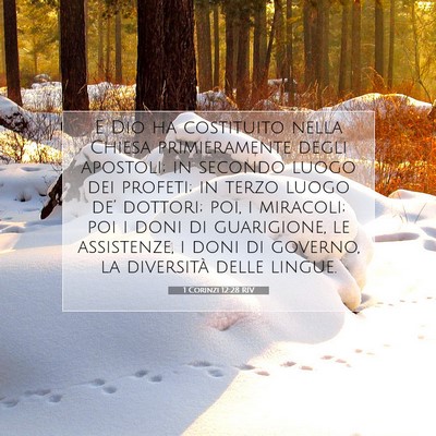 Picture 07 - 1 Corinzi 12:28 RIV - E Dio ha costituito nella Chiesa primieramente - Bible Verse Picture