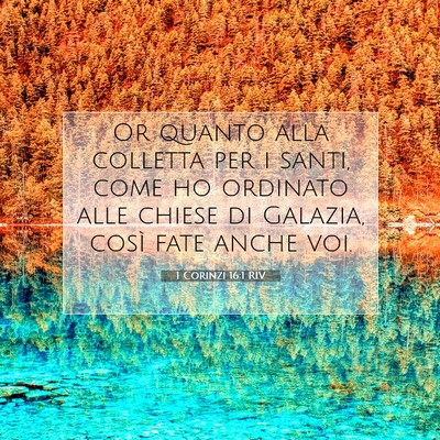 Picture 07 - 1 Corinzi 16:1 RIV - Or quanto alla colletta per i santi, come ho - Bible Verse Picture