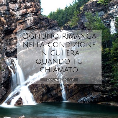 Picture 07 - 1 Corinzi 7:20 RIV - Ognuno rimanga nella condizione in cui era quando - Bible Verse Picture