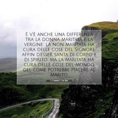 Picture 07 - 1 Corinzi 7:34 RIV - E v’è anche una differenza tra la donna - Bible Verse Picture