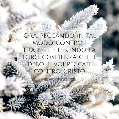 Picture 07 - 1 Corinzi 8:12 RIV - Ora, peccando in tal modo contro i fratelli, e - Bible Verse Picture