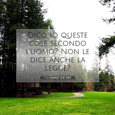 Picture 07 - 1 Corinzi 9:8 RIV - Dico io queste cose secondo l’uomo? Non le dice - Bible Verse Picture