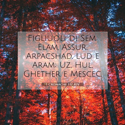 Picture 07 - 1 Cronache 1:17 RIV - Figliuoli di Sem: Elam, Assur, Arpacshad, Lud e - Bible Verse Picture
