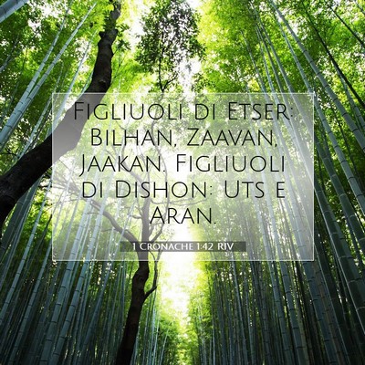 Picture 07 - 1 Cronache 1:42 RIV - Figliuoli di Etser: Bilhan, Zaavan, Jaakan. - Bible Verse Picture