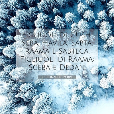 Picture 07 - 1 Cronache 1:9 RIV - Figliuoli di Cush: Seba, Havila, Sabta, Raama e - Bible Verse Picture