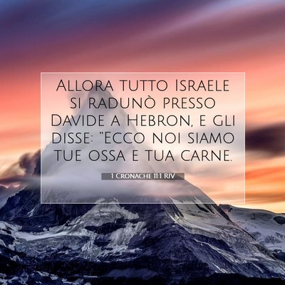 Picture 07 - 1 Cronache 11:1 RIV - Allora tutto Israele si radunò presso Davide a - Bible Verse Picture