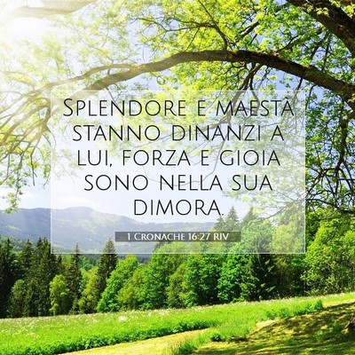 Picture 07 - 1 Cronache 16:27 RIV - Splendore e maestà stanno dinanzi a lui, forza e - Bible Verse Picture