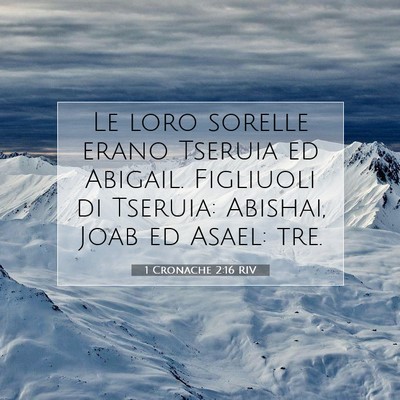 Picture 07 - 1 Cronache 2:16 RIV - Le loro sorelle erano Tseruia ed Abigail. - Bible Verse Picture