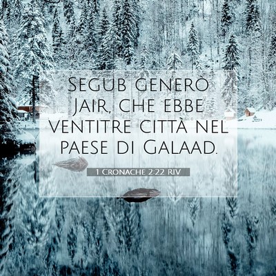 Picture 07 - 1 Cronache 2:22 RIV - Segub generò Jair, che ebbe ventitre città nel - Bible Verse Picture