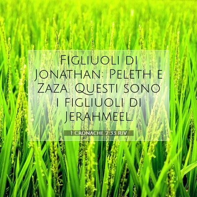 Picture 07 - 1 Cronache 2:33 RIV - Figliuoli di Jonathan: Peleth e Zaza. Questi sono - Bible Verse Picture