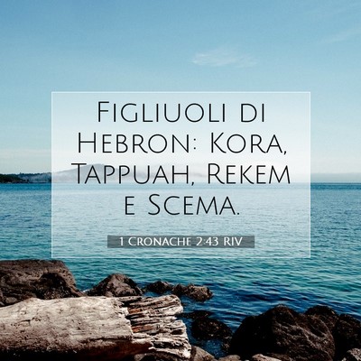 Picture 07 - 1 Cronache 2:43 RIV - Figliuoli di Hebron: Kora, Tappuah, Rekem e - Bible Verse Picture
