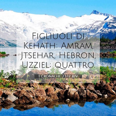Picture 07 - 1 Cronache 23:12 RIV - Figliuoli di Kehath: Amram, Jtsehar, Hebron, - Bible Verse Picture